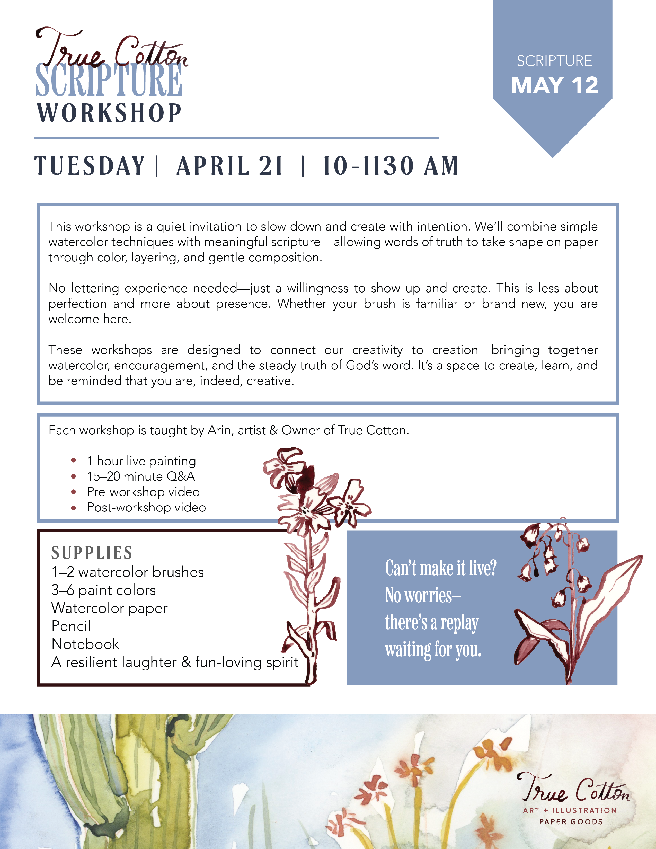Scripture Watercolor Workshop | May 12