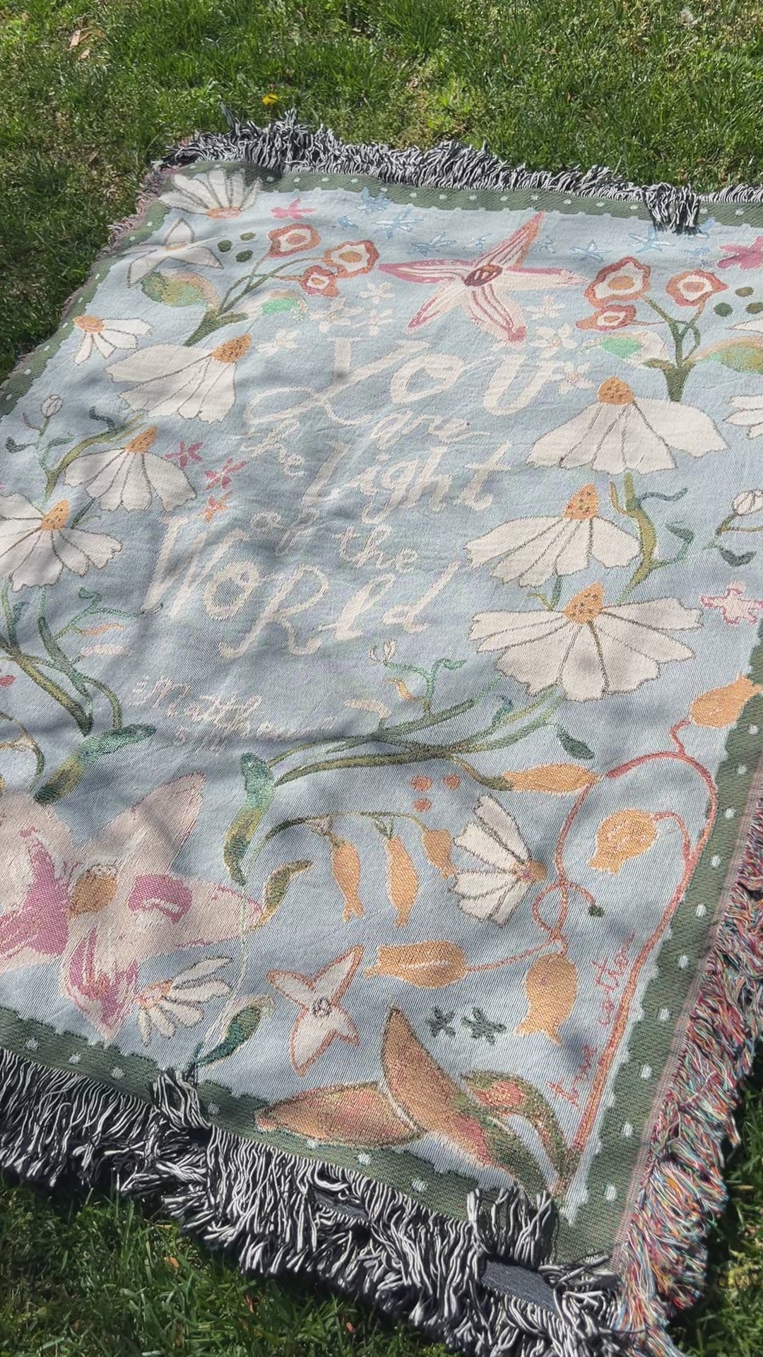 Matthew 5:14 Daisies |  Woven Floral Blanket