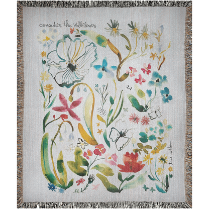 Consider the Wildflowers | Woven Floral Blanket