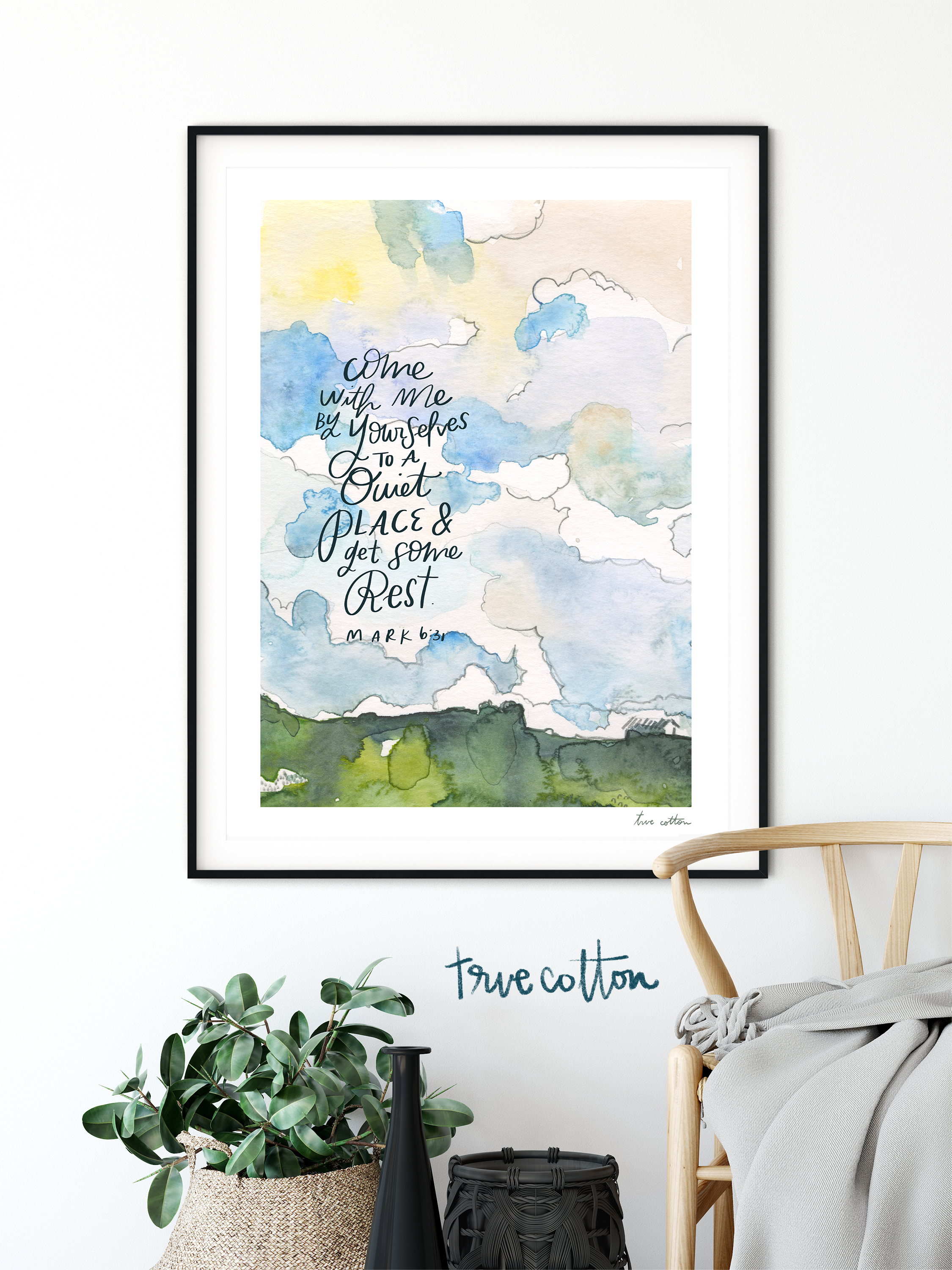 Beautiful Sky Watercolor Mark 6 Landscape Fine Art PRINT
