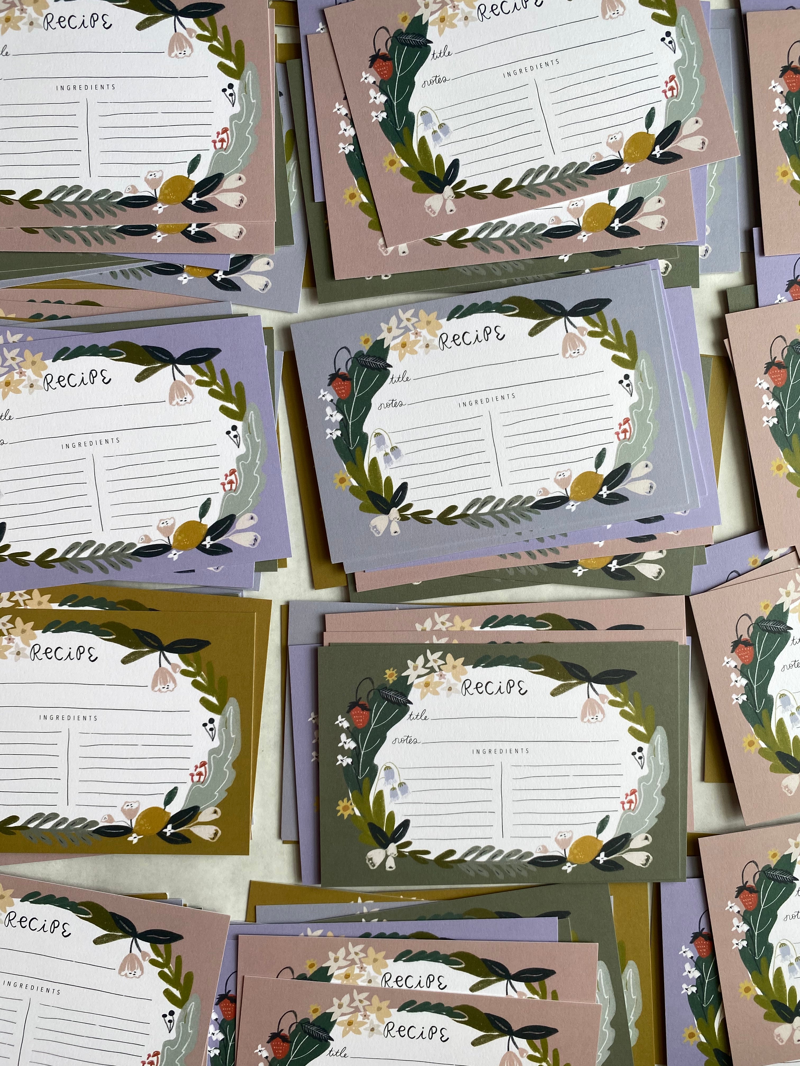 Recipe Cards | 4" x 6" Floral Recipe Cards - Taste and See the Lord is good