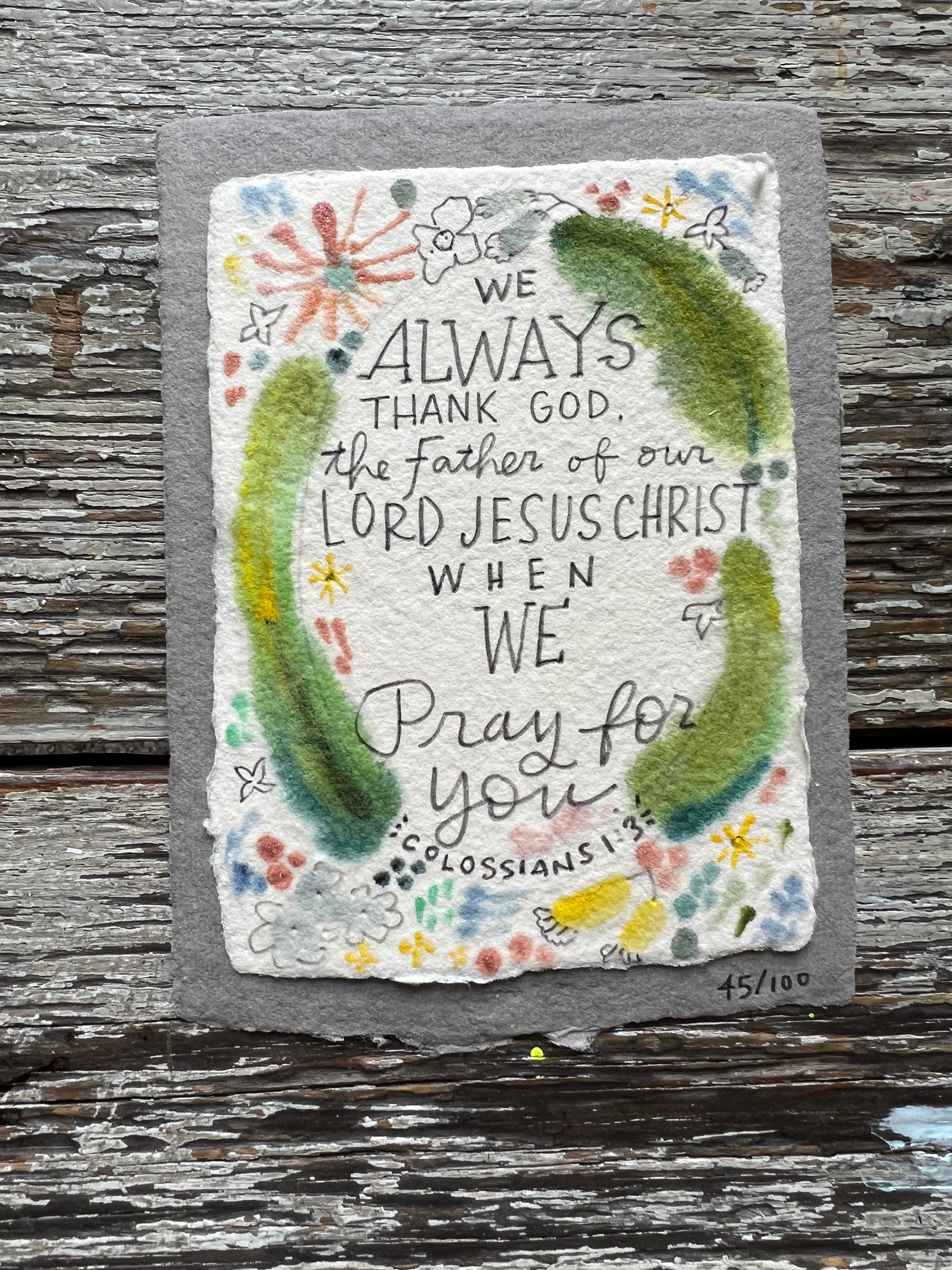 45/100 Tiny Truth Colossians 1:3