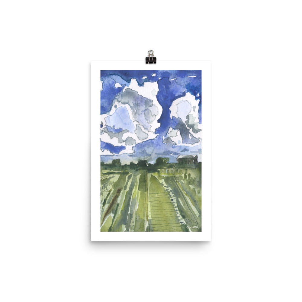 In the Field Watercolor Art PRINT