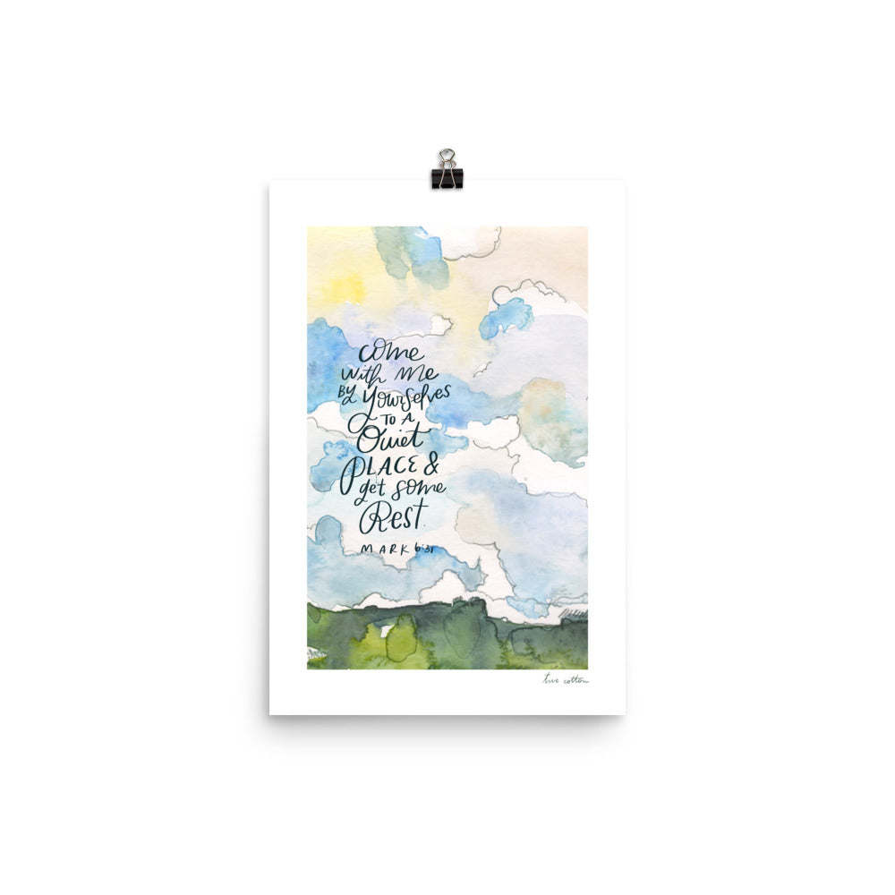 Beautiful Sky Watercolor Mark 6 Landscape Fine Art PRINT