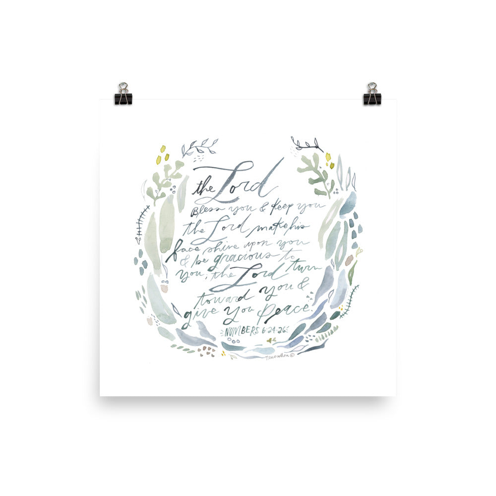 The Lord Bless you and Keep you - Numbers 6:24-26 Watercolor Fine Art Print