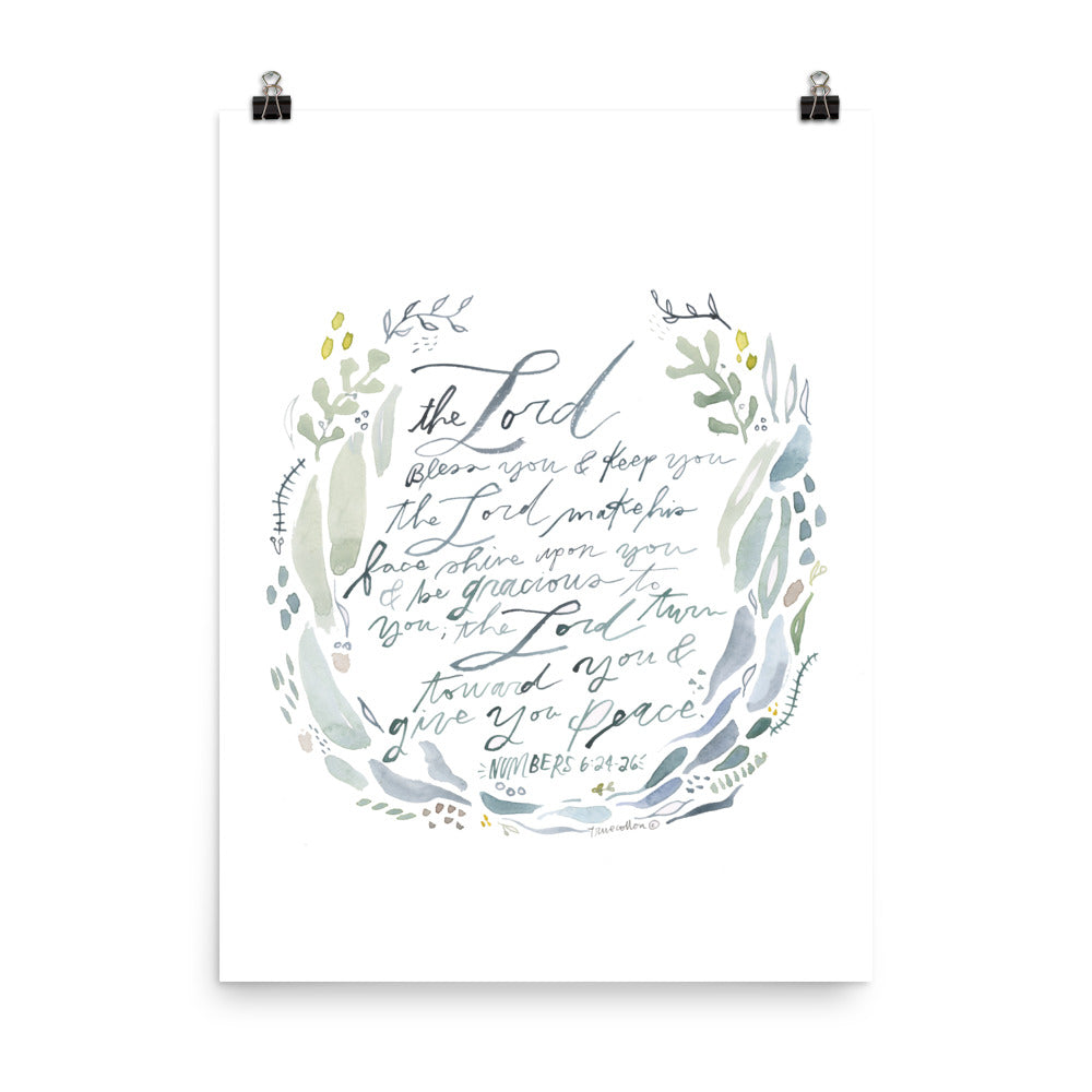 The Lord Bless you and Keep you - Numbers 6:24-26 Watercolor Fine Art Print