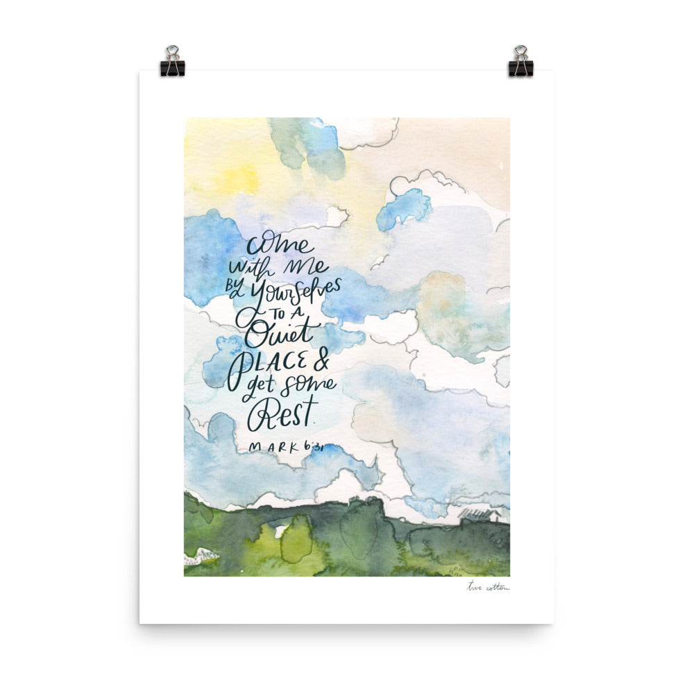 Beautiful Sky Watercolor Mark 6 Landscape Fine Art PRINT