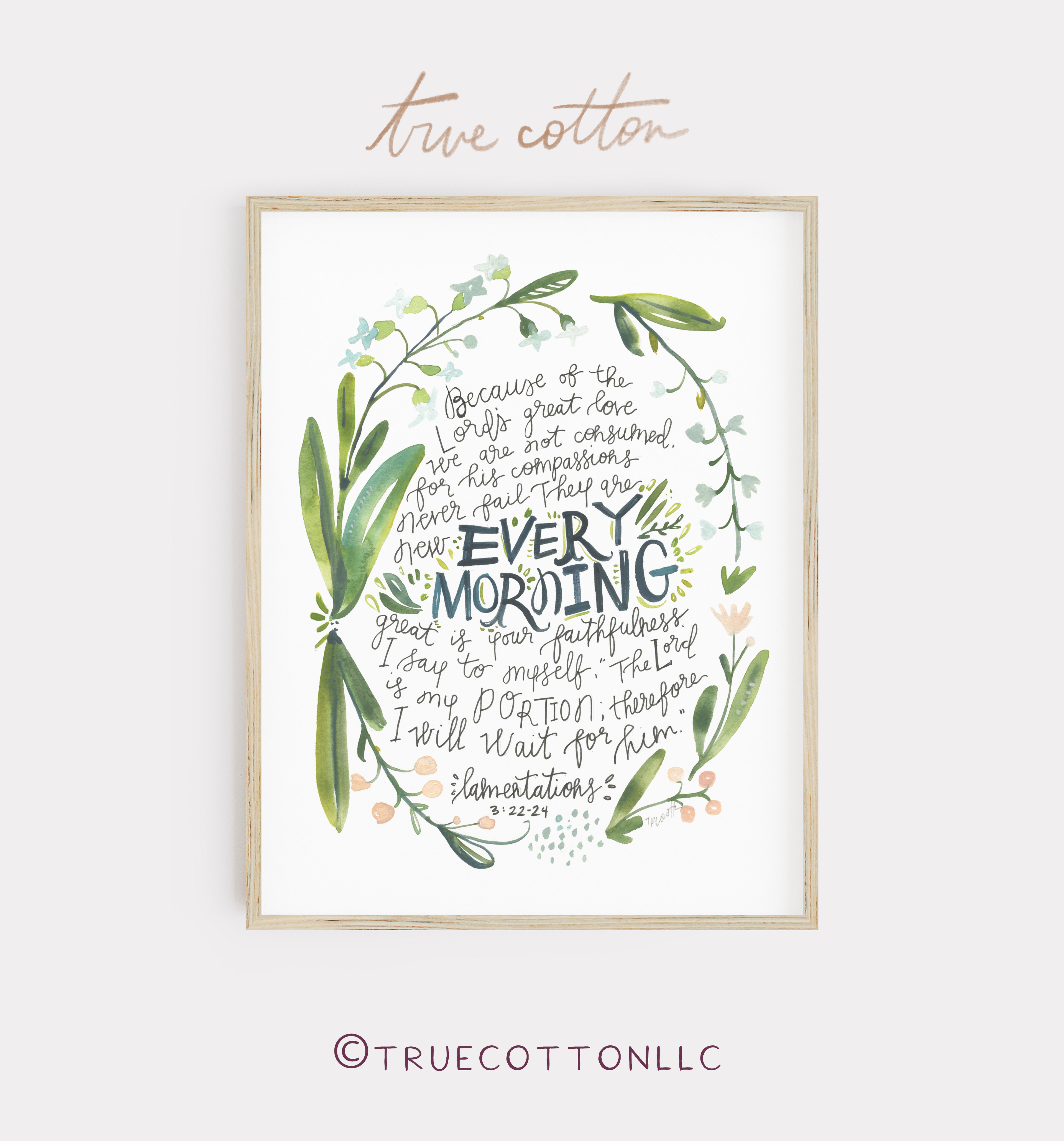 New Every Morning Lamentations 3 Watercolor and Ink Art Fine Art PRINT