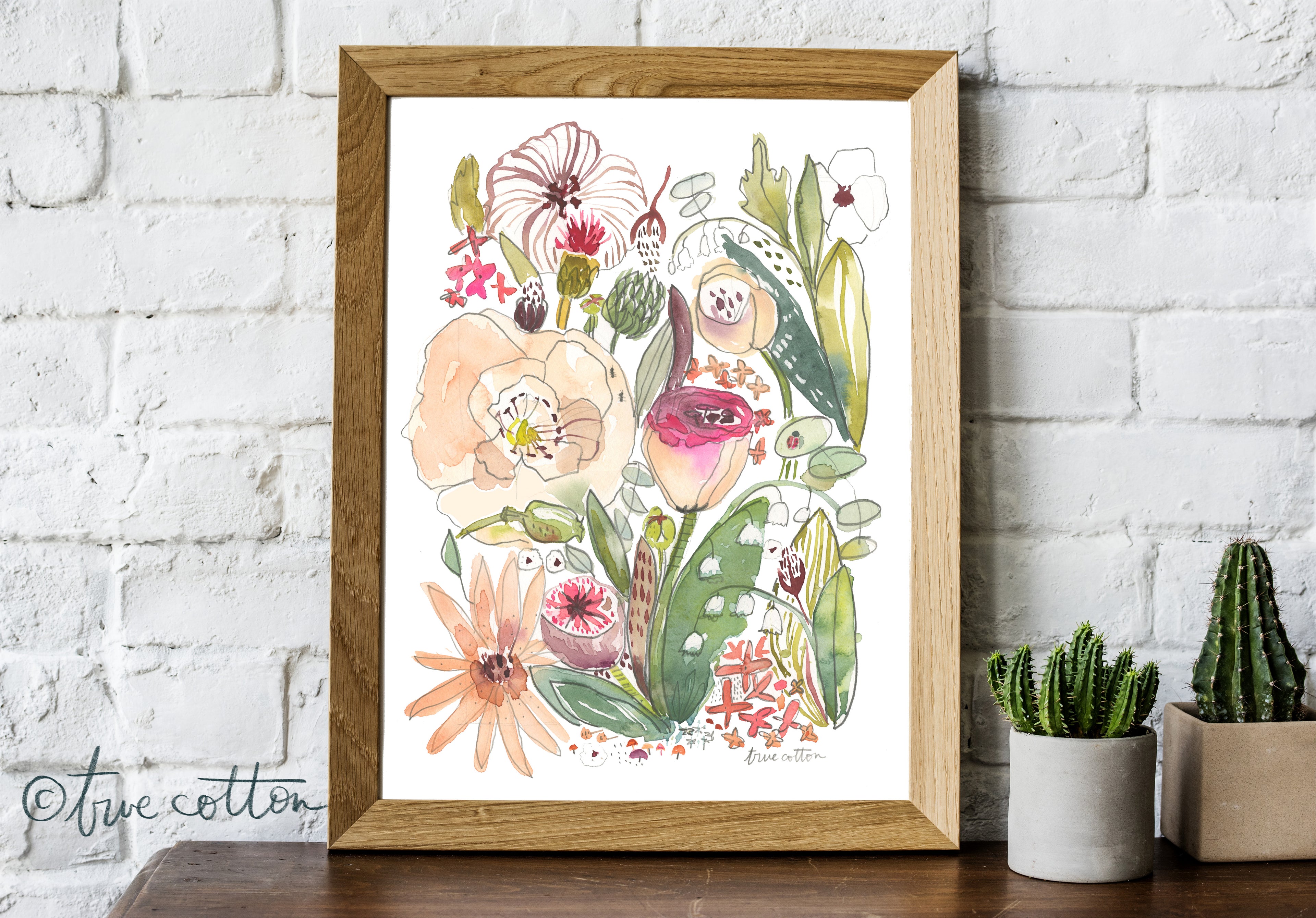 Wildflower Field Watercolor Fine Art PRINT