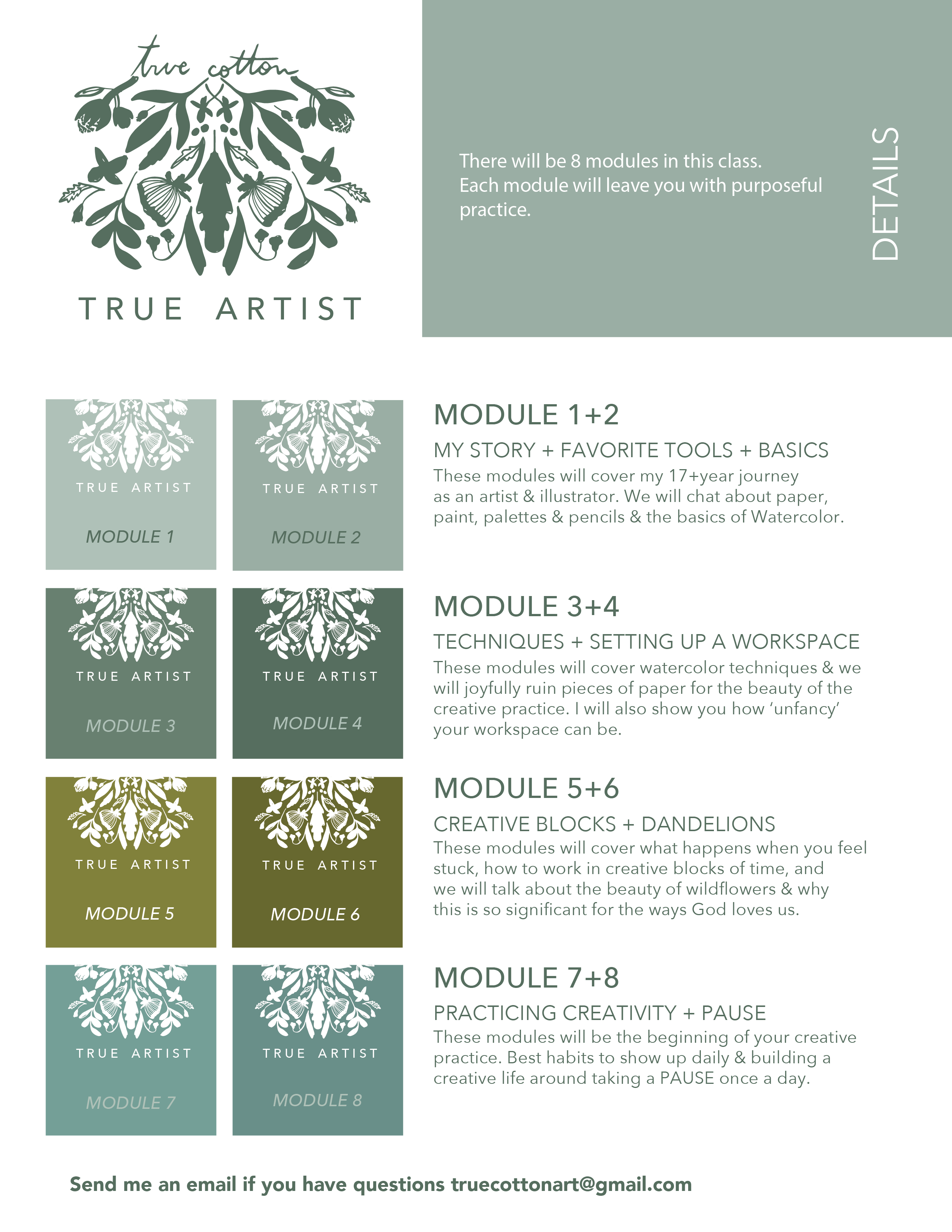 True Artist | 4 week Watercolor Class