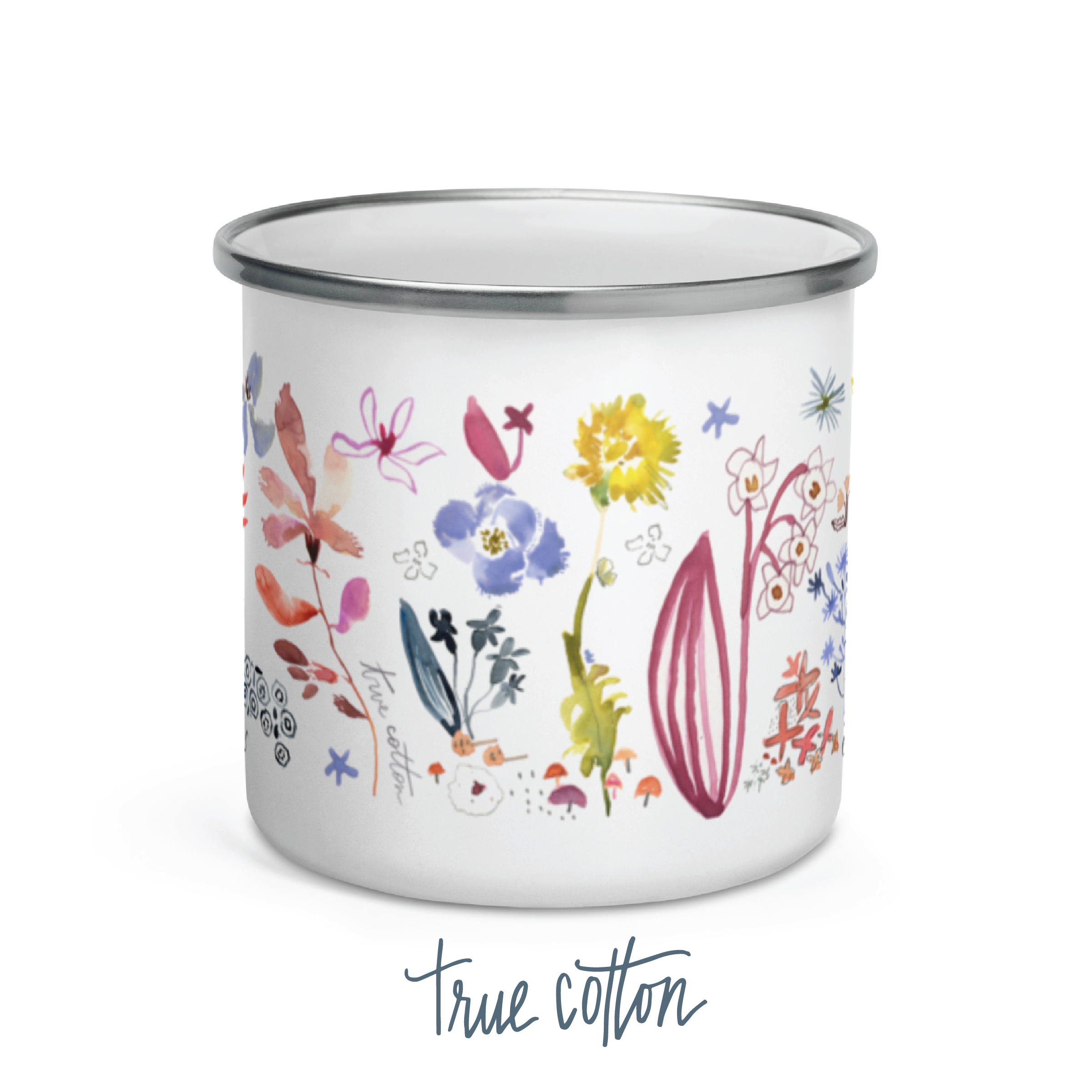Enamel Camping Mug, Wildflower Enamel Mug Consider the Wildflowers
