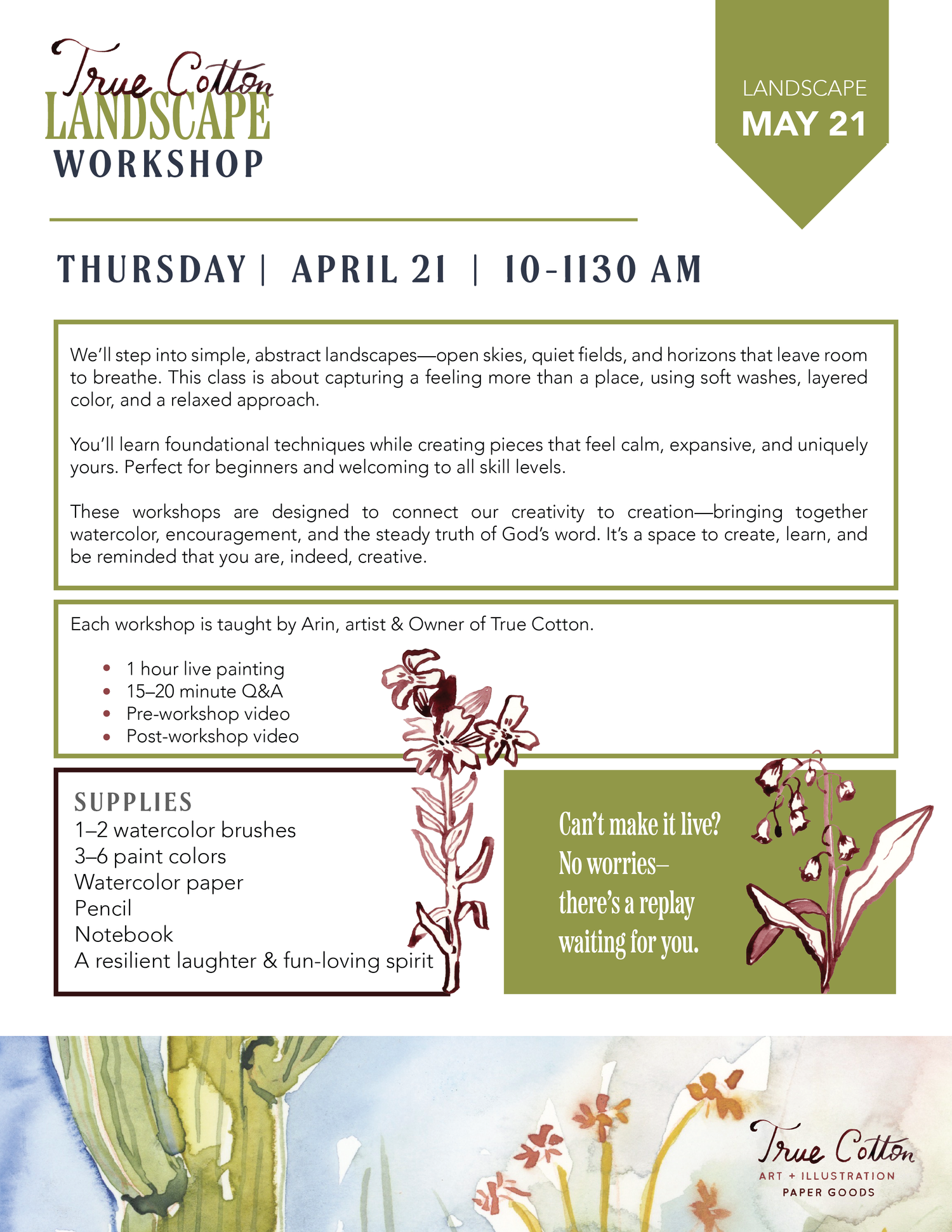 Landscape Watercolor Workshop | May 21