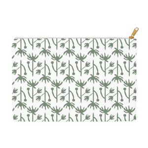 Willow Bark - Small Flat Travel Zipper Pouch Floral 8.5" x 6.5"