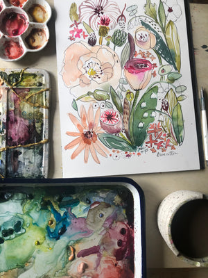 Open image in slideshow, Wildflower Field Watercolor Fine Art PRINT
