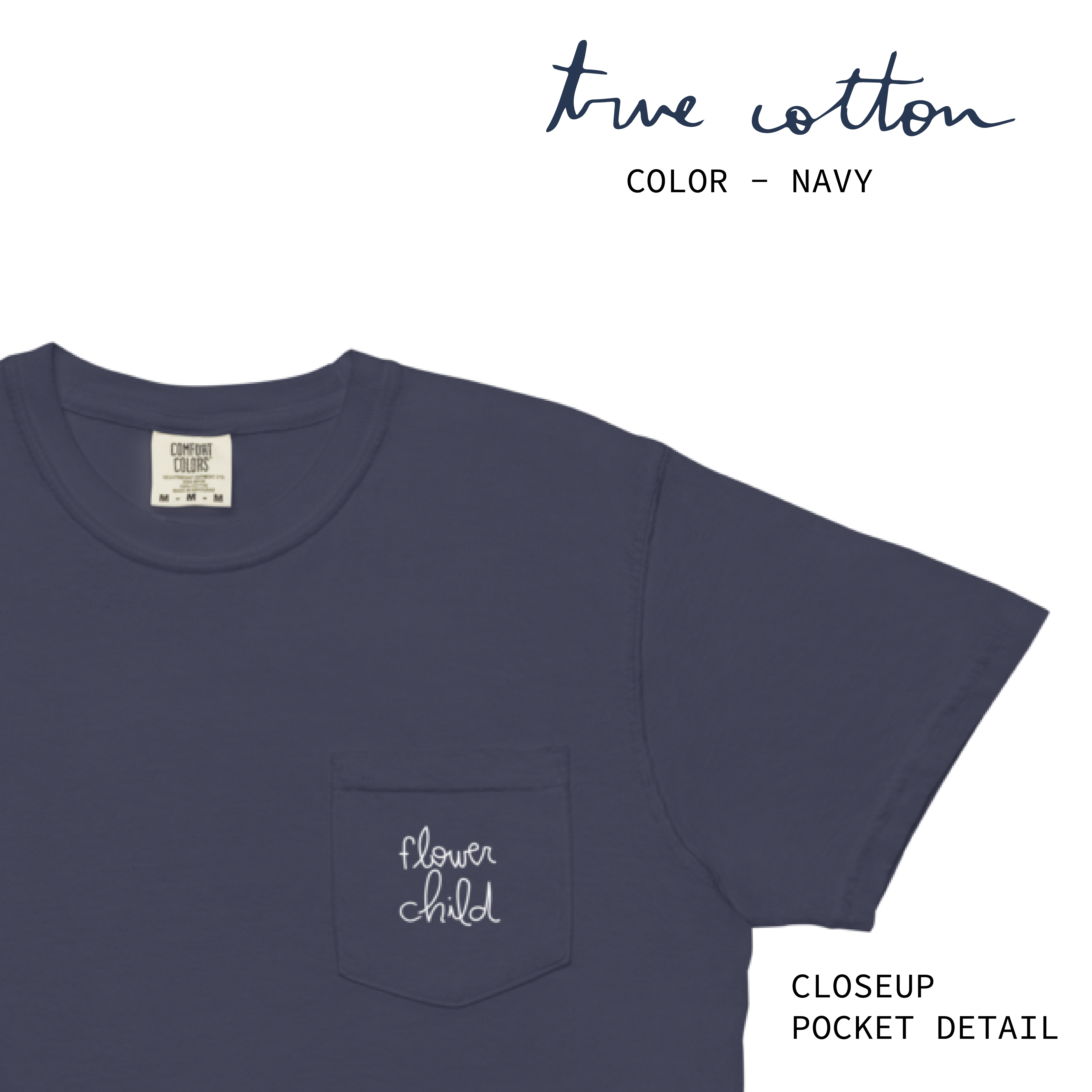 Comfort Colors® Garment Dyed Berry, Brick, Flo Blue, True Navy, Grey, Christian Shirt, Pocket T, Wildflower Shirt , CC 6030, True Cotton