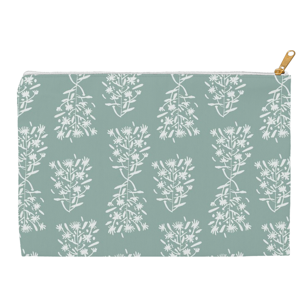 Willow Bark - Large Travel Zipper Pouch Floral 12.5" x 8.5"