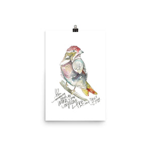 Open image in slideshow, Let the Morning bring me word of your Unfailing Love BIRD Psalm 143:8 Watercolor Art PRINT
