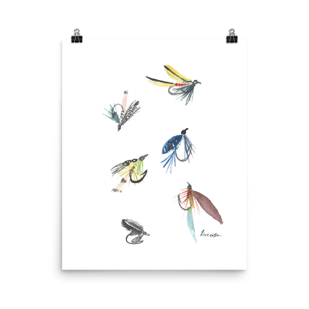 Fly fishing Flies Art PRINT