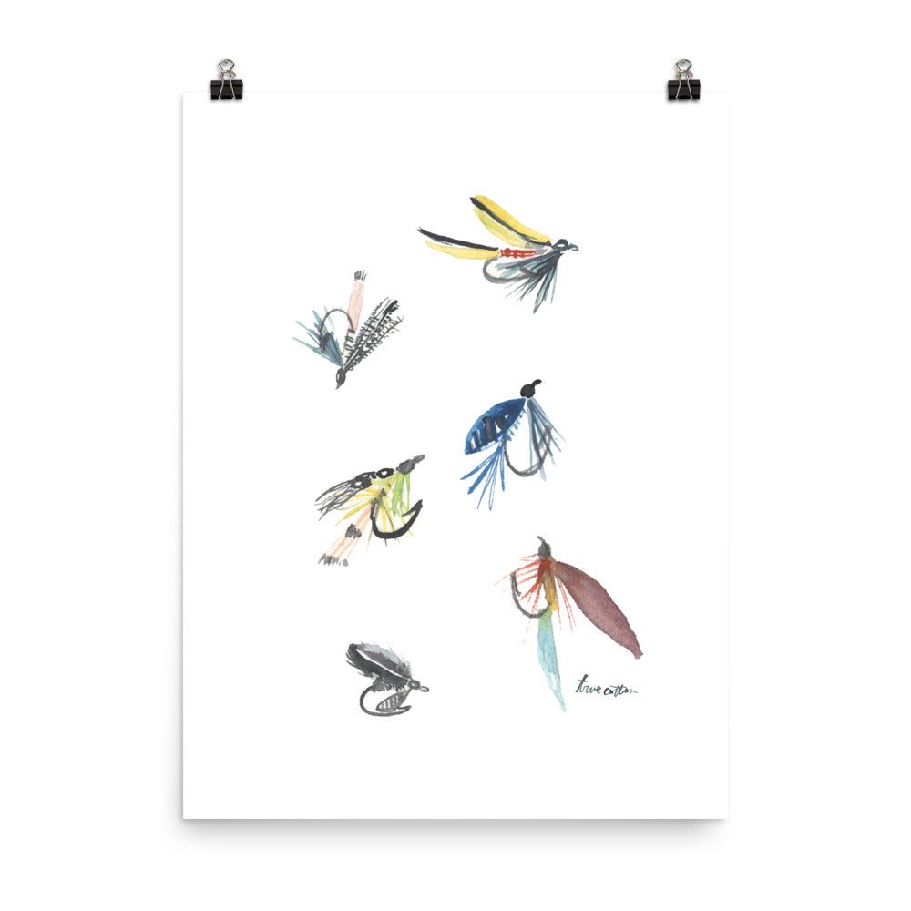 Fly fishing Flies Art PRINT