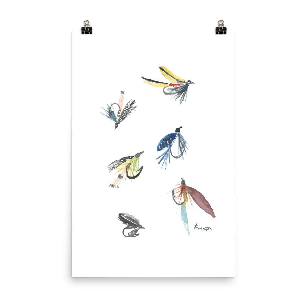 Fly fishing Flies Art PRINT