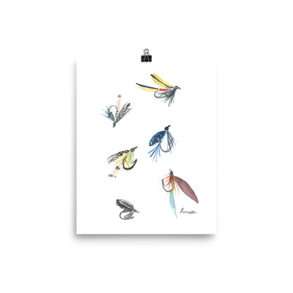 Fly fishing Flies Art PRINT