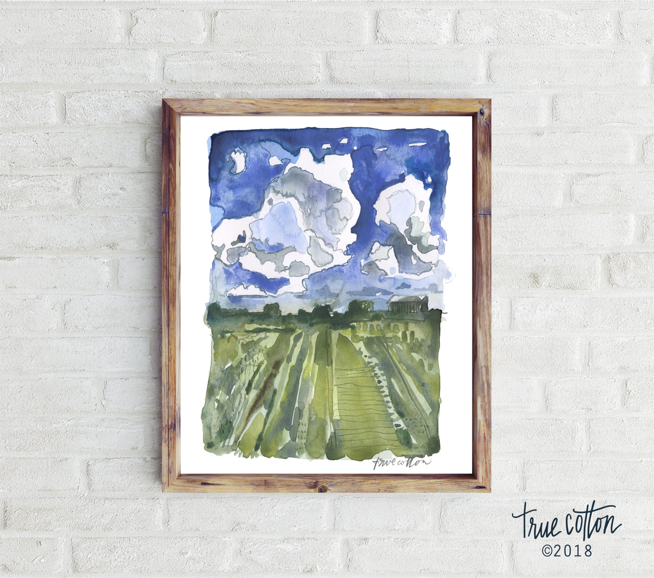 In the Field Watercolor Art PRINT