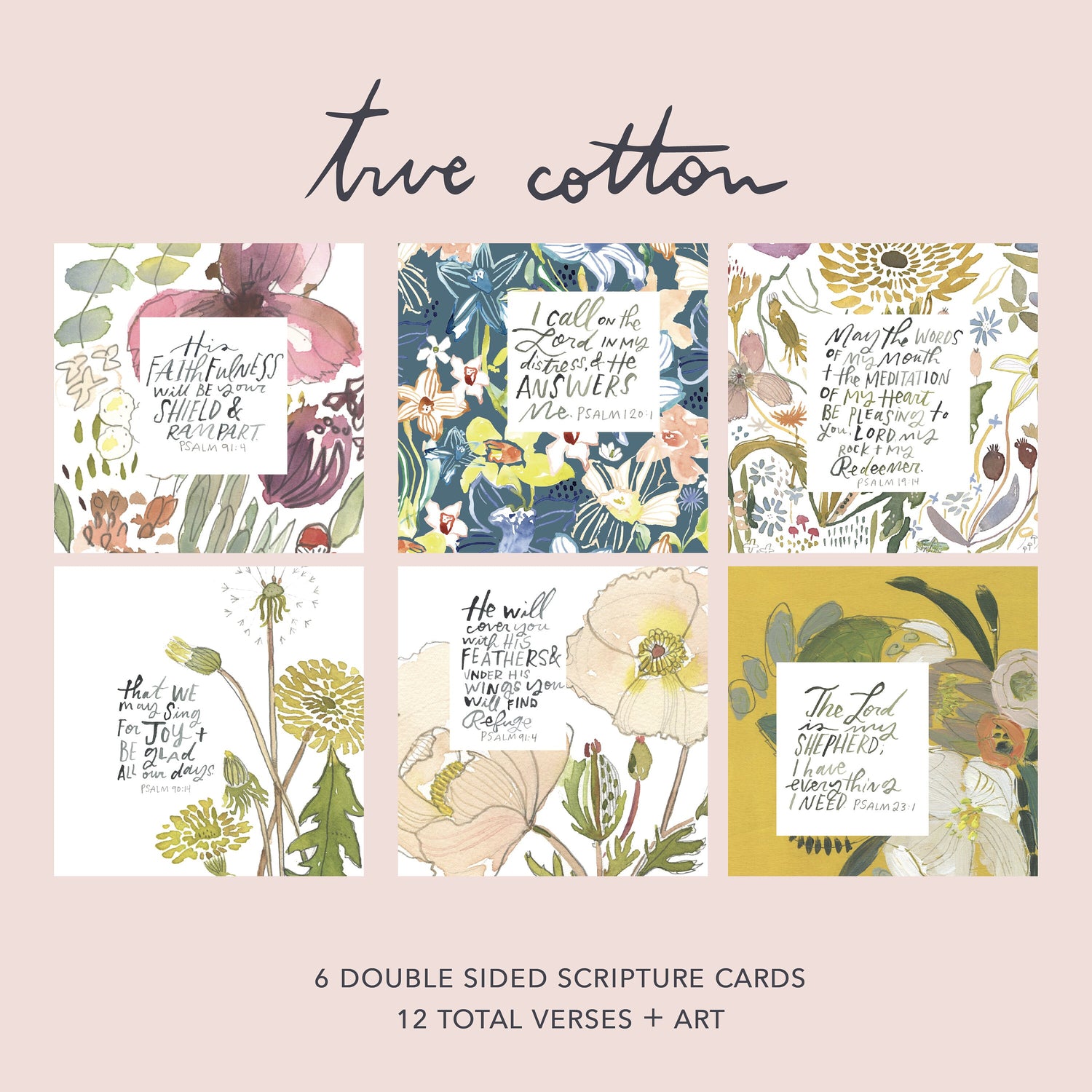 Psalm Scripture Cards Set of 6, 12 verses