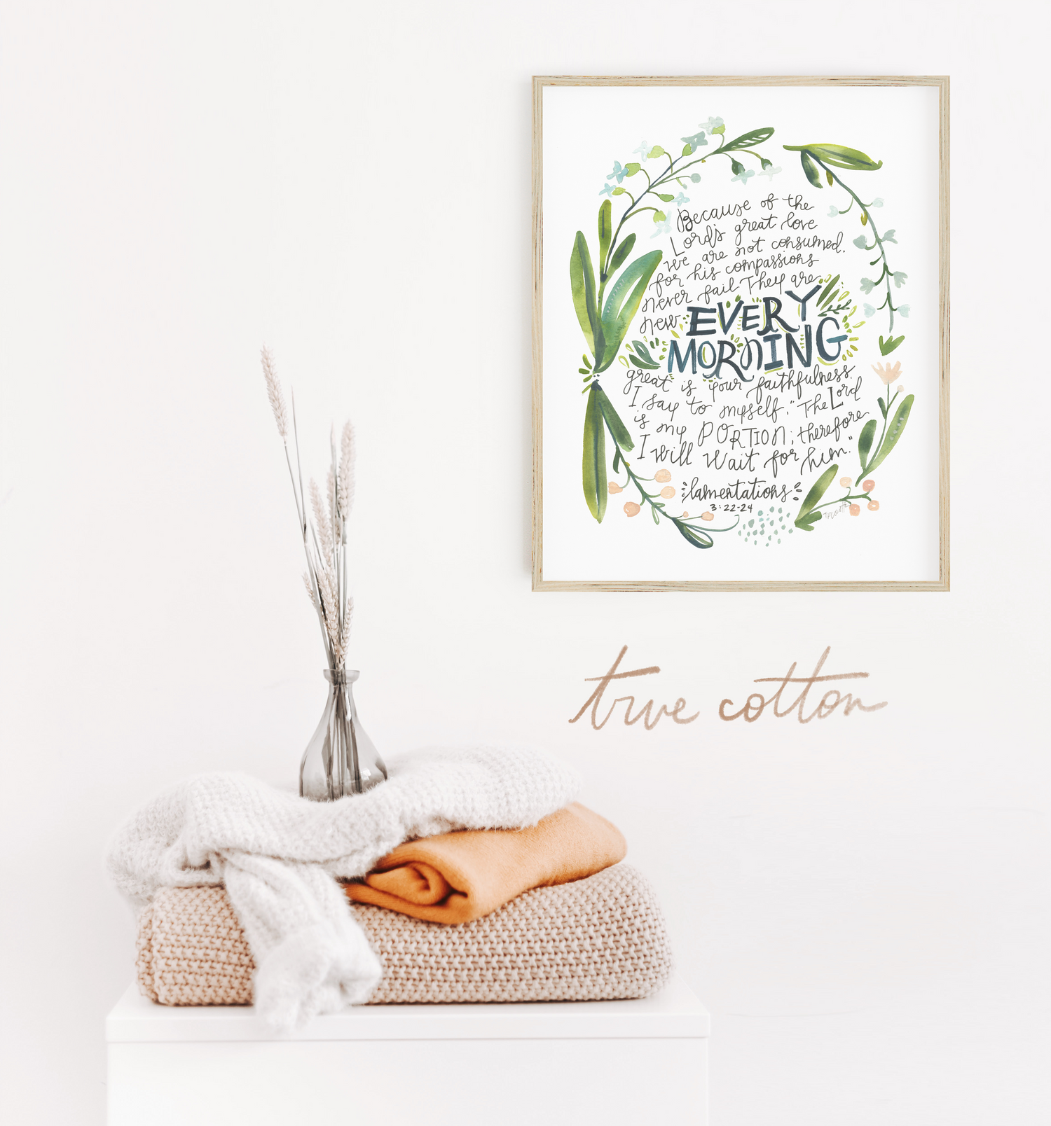 New Every Morning Lamentations 3  Watercolor and Ink Art Fine Art PRINT