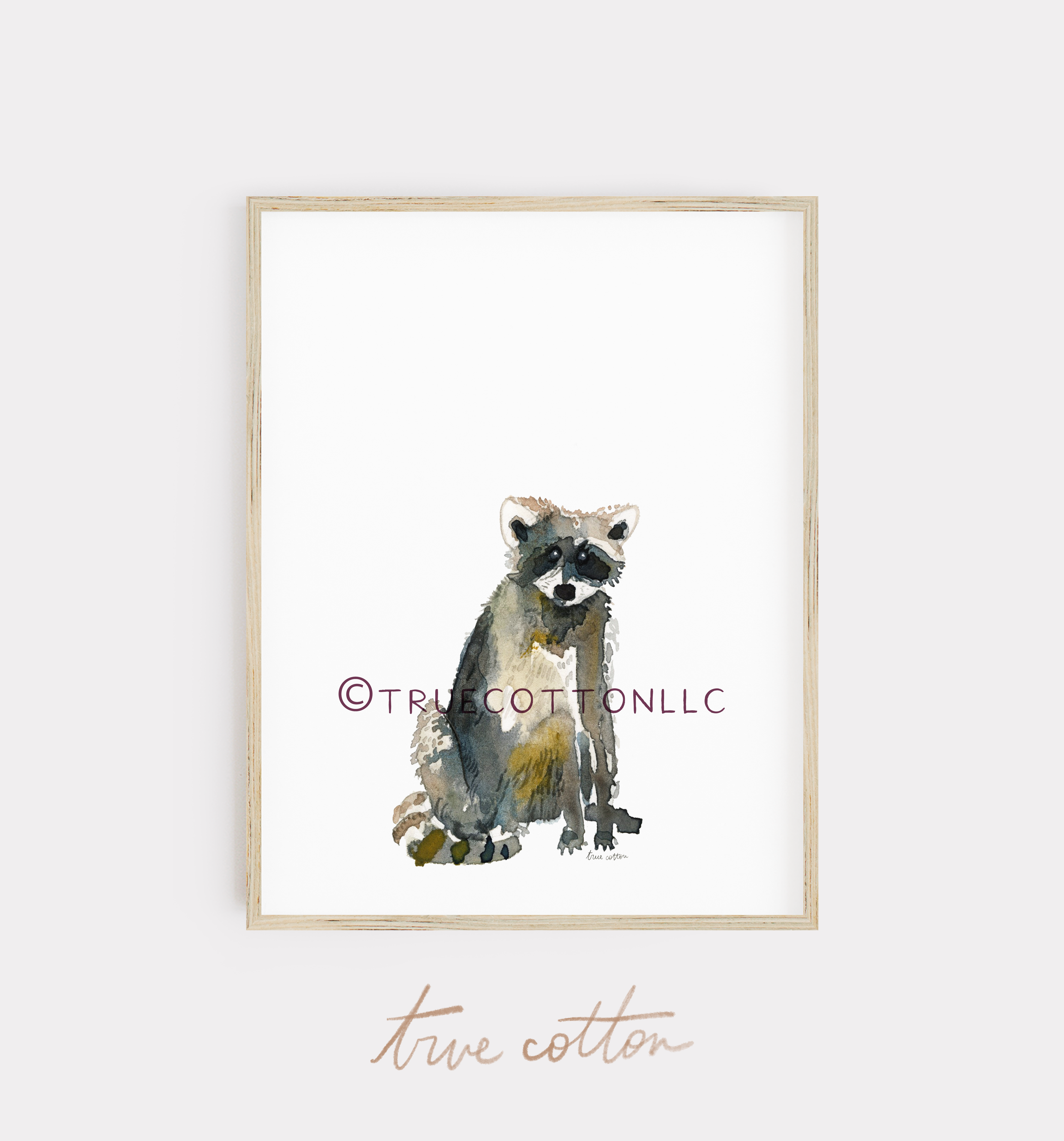 Woodland Animals- Fox Bear Bunny Fawn Owl Raccoon Art Print by True Cotton