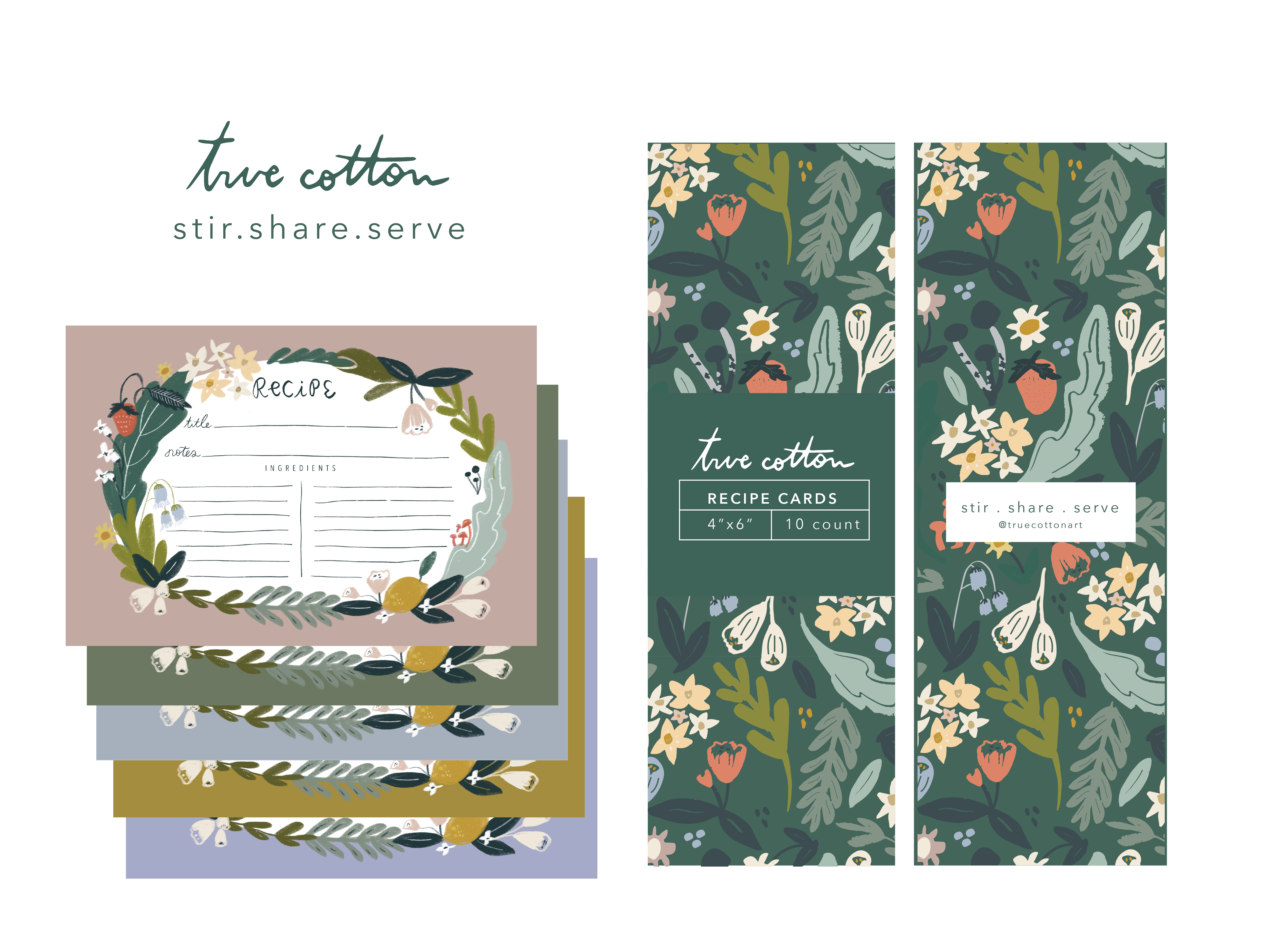 Recipe Cards  |  4" x 6" Floral Recipe Cards - Taste and See the Lord is good